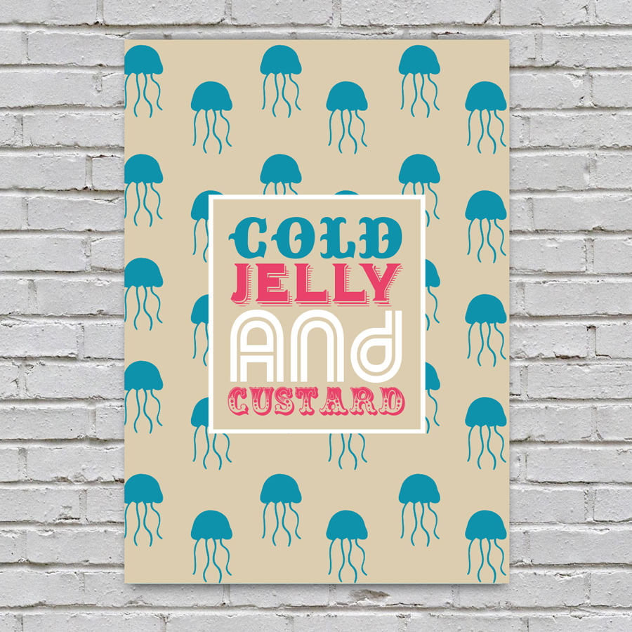 Cold jelly and custard